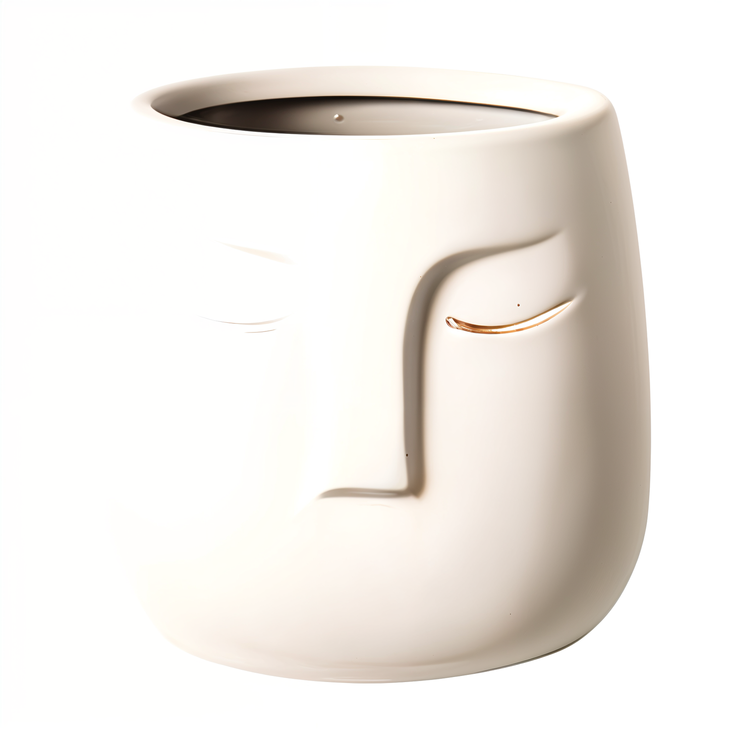 Vase decorative face of ceramic