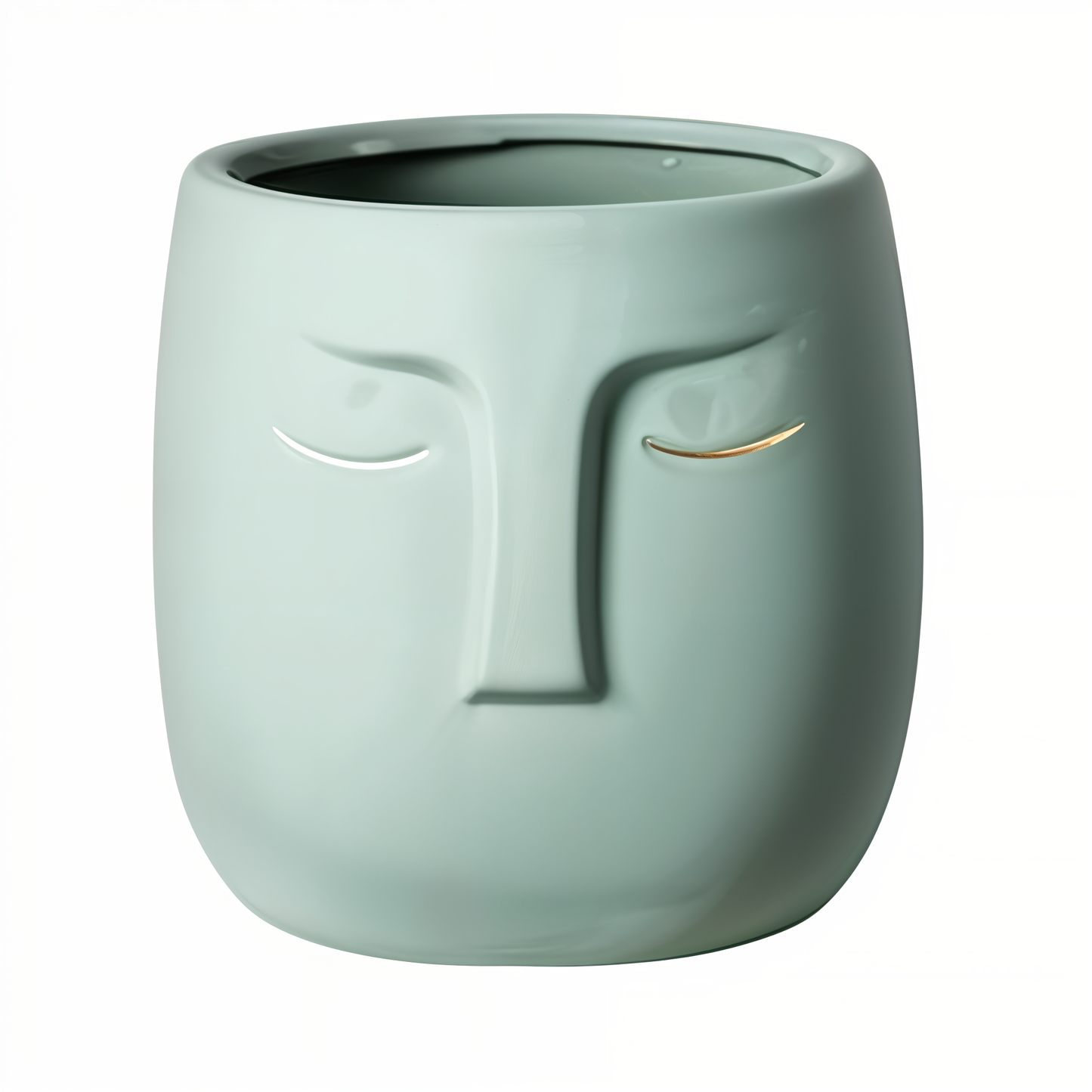 Vase decorative face of ceramic