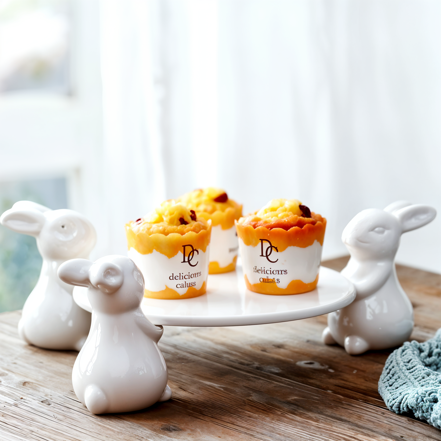 Porcelain cake rabbit plate