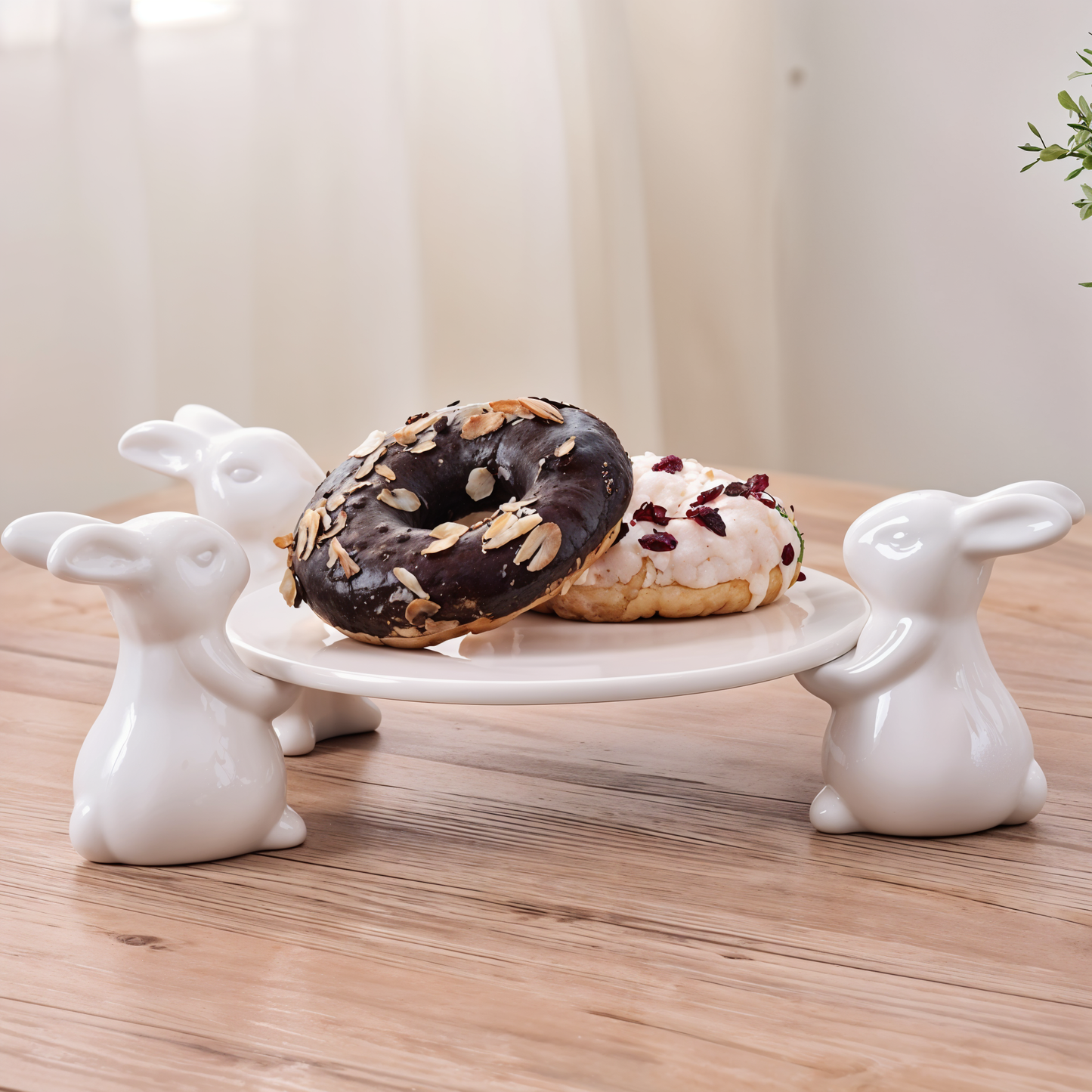 Porcelain cake rabbit plate