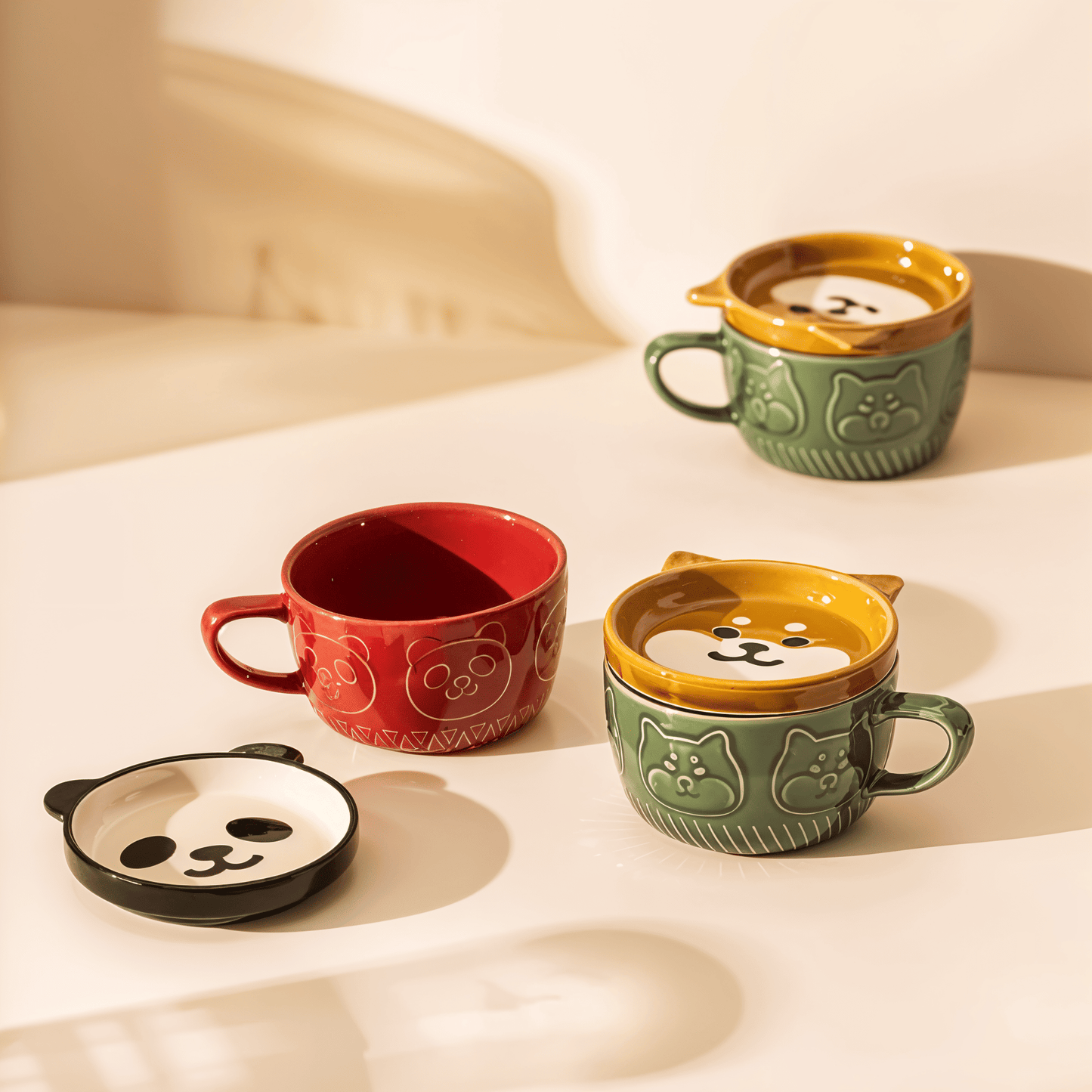 Japanese Cat Coffee Mug Set