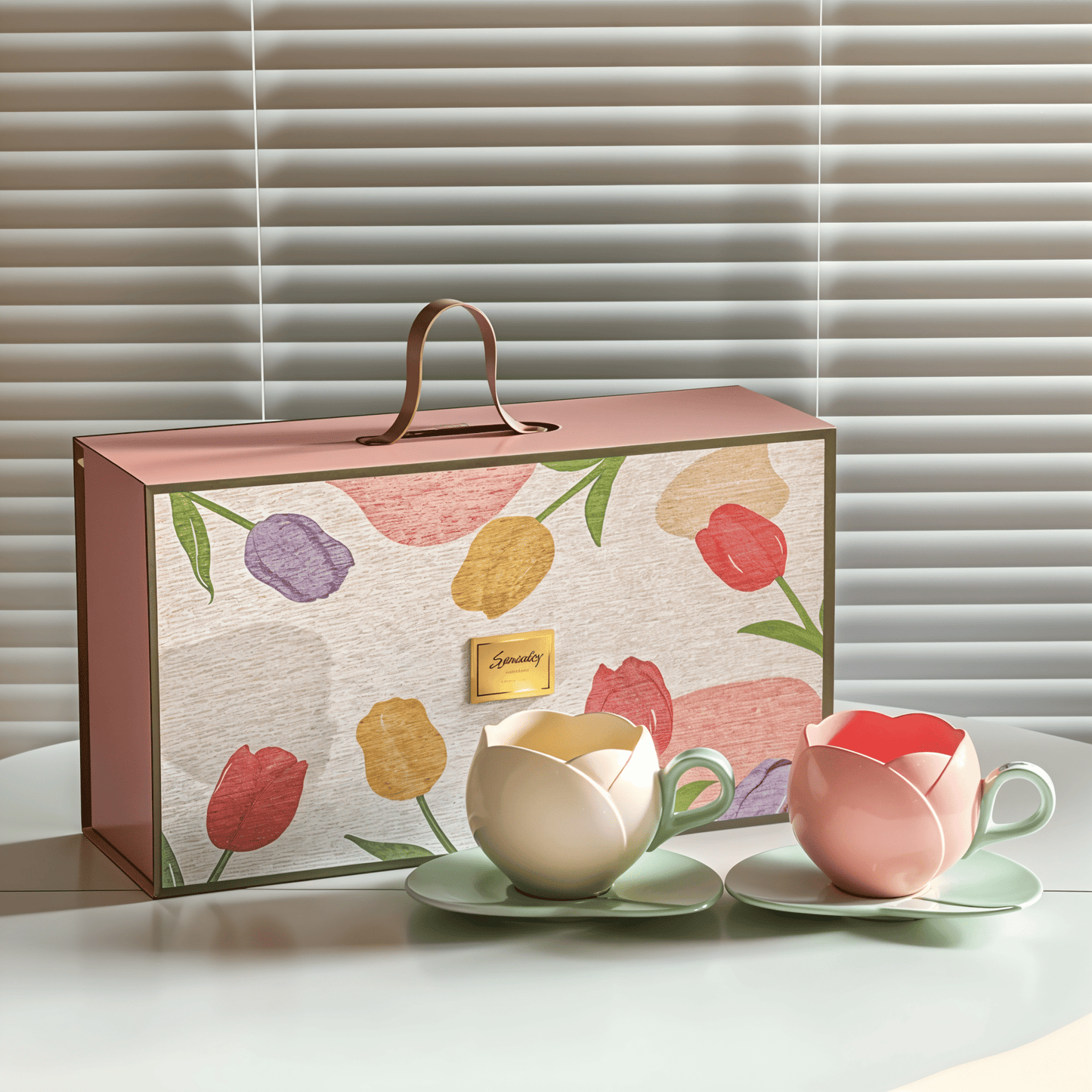 Elegant Tulip Coffee Cup Set