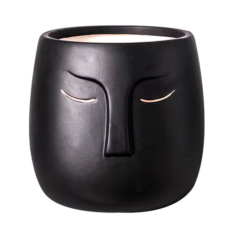 Vase decorative face of ceramic