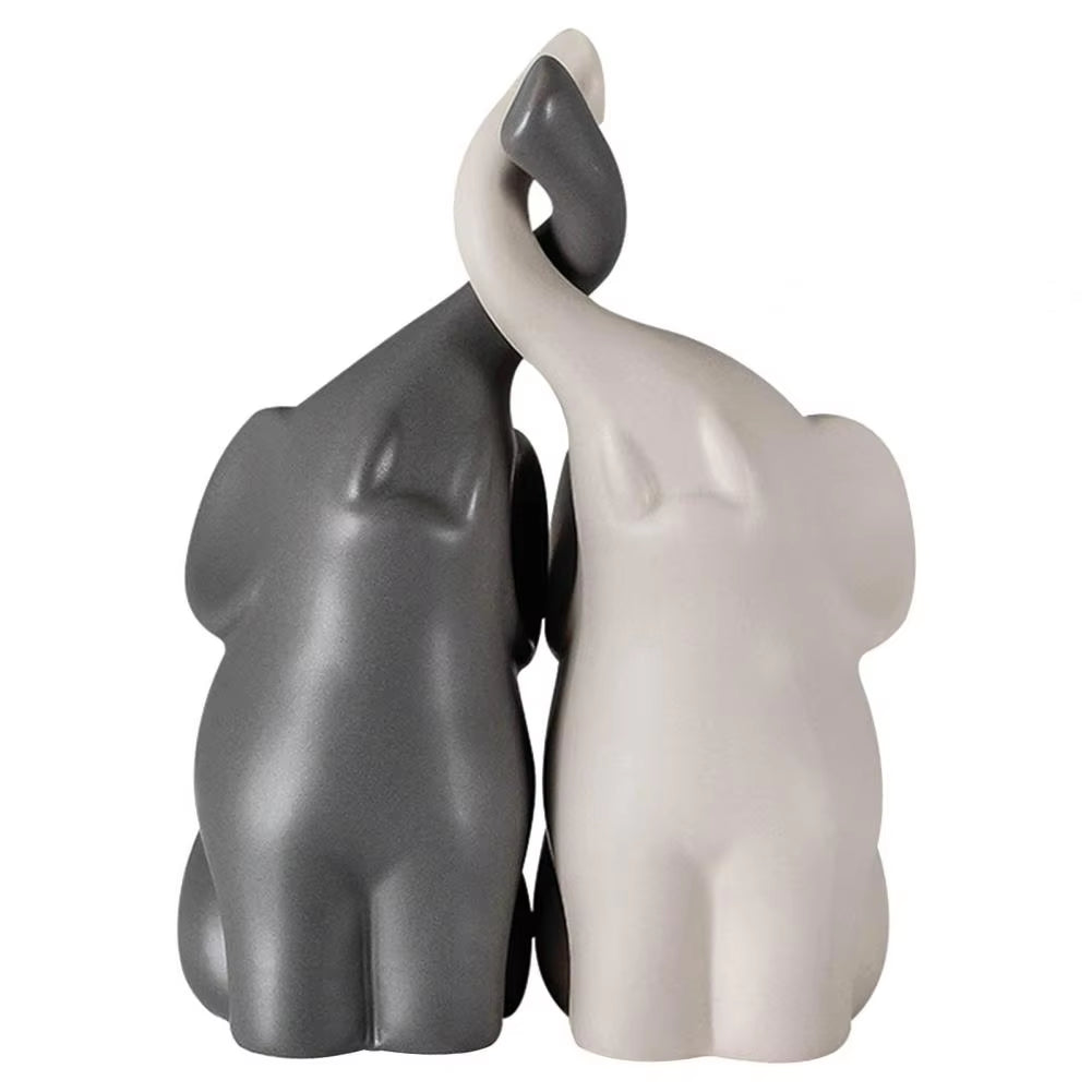 Ceramic cute elephants decoration (2 pcs)