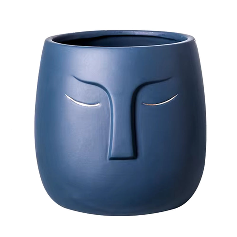 Vase decorative face of ceramic