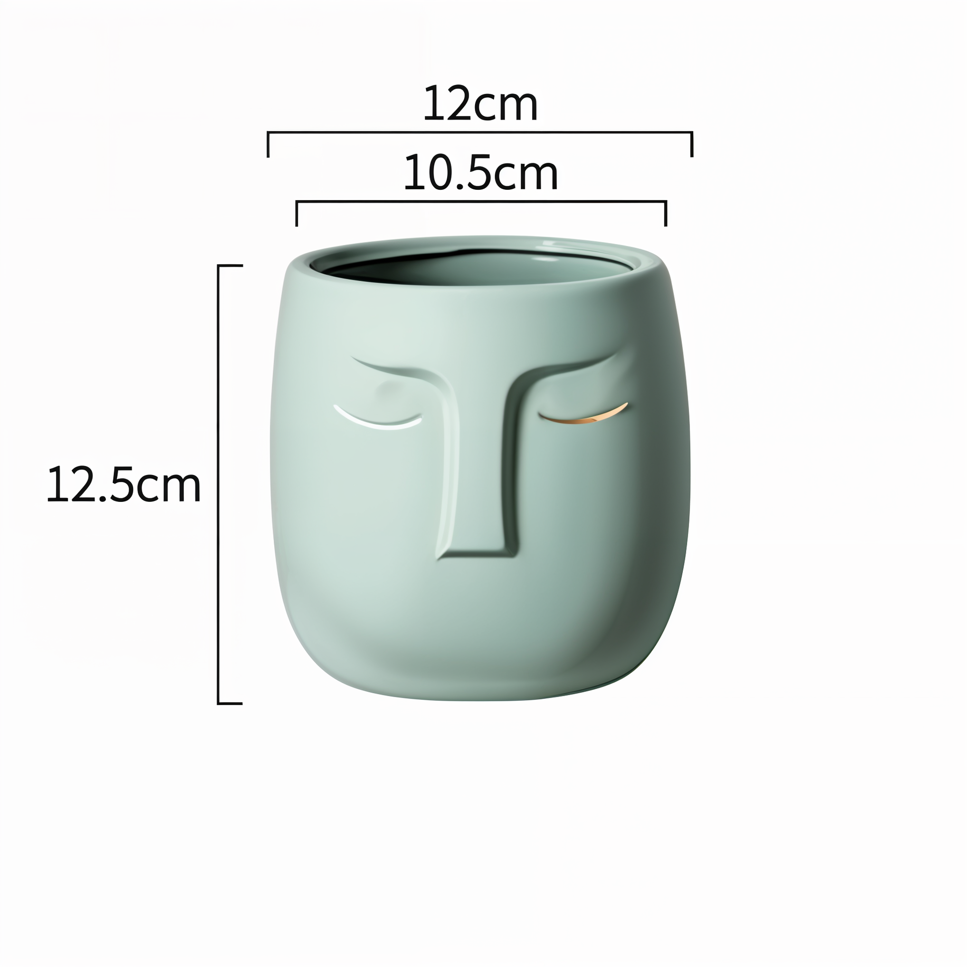 Vase decorative face of ceramic