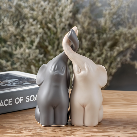 Ceramic cute elephants decoration (2 pcs) 