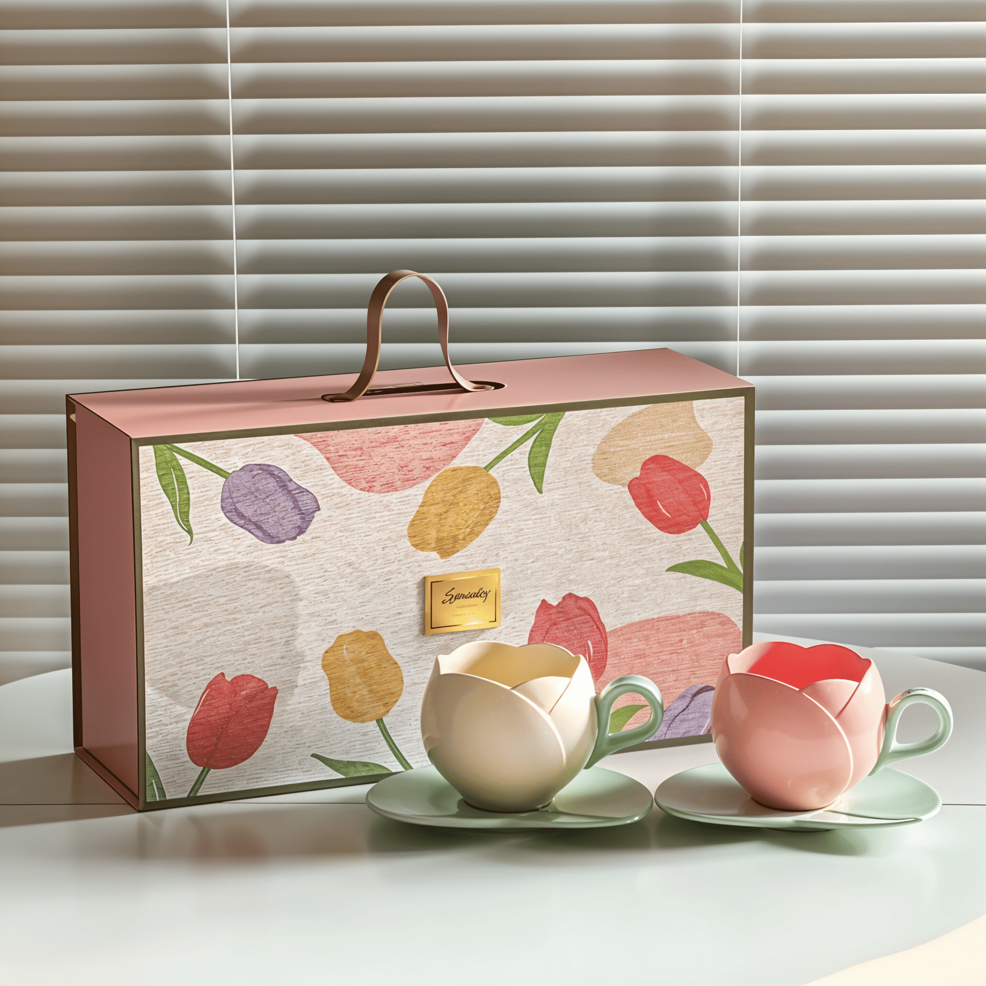 Elegant Tulip Coffee Cup Set